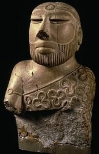 "Priest King" statue, Mohenjo-daro, late Mature Harappan period (2300-1900 BCE), National Museum, Karachi, Pakistan